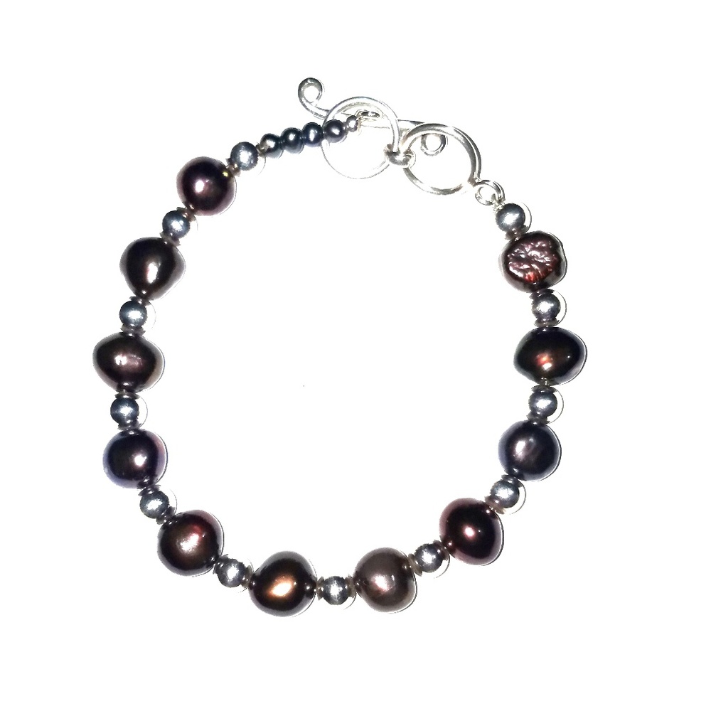 Silpada Sterling Silver Peacock Pearl Bracelet